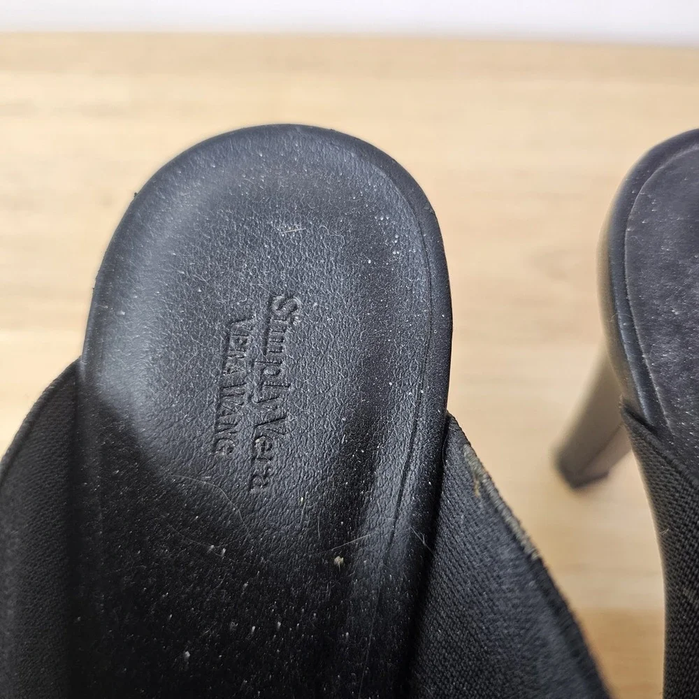 Kohl's Peep Toe Shoes Women's 6 Faux Leather‎ Slip On High Heels